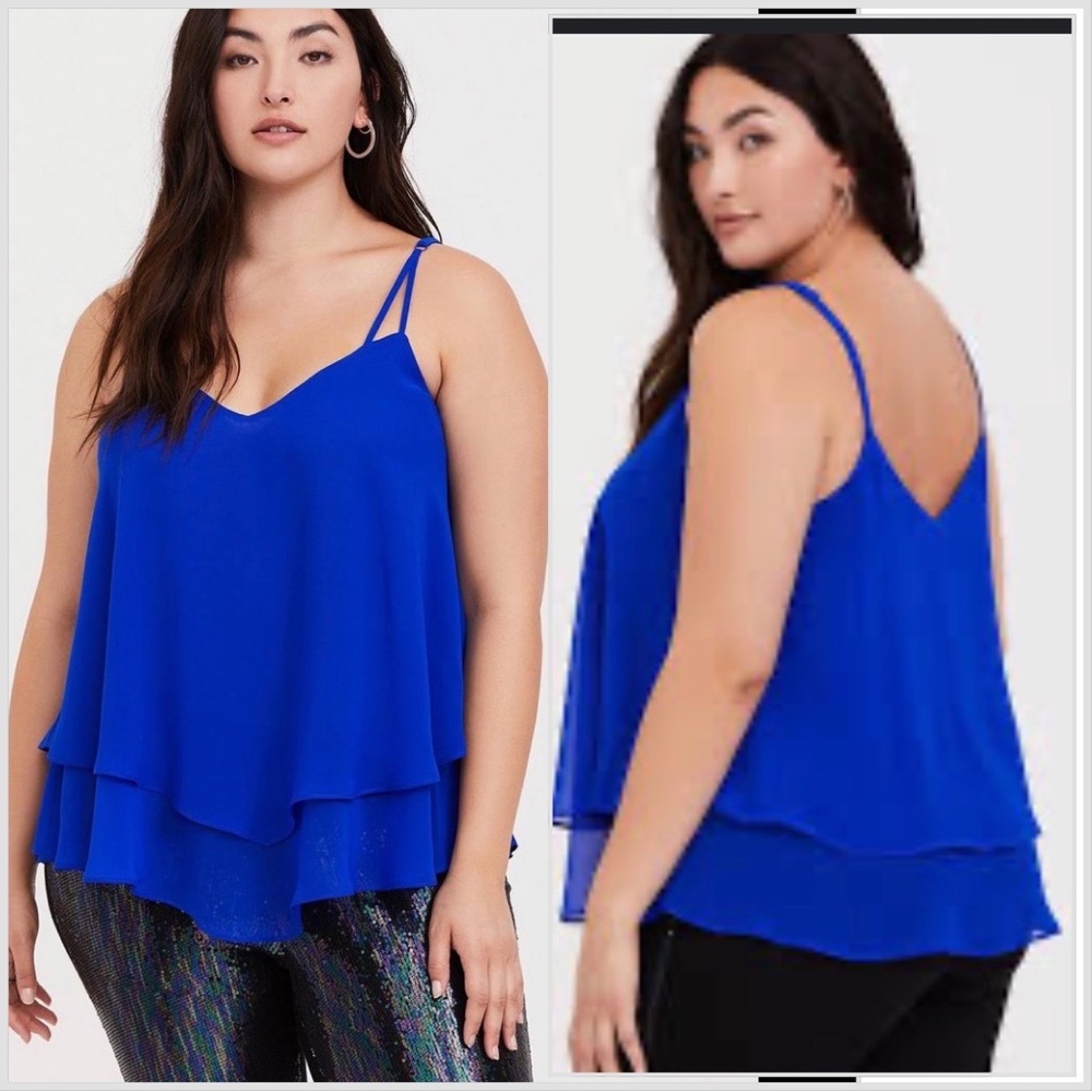 NWOT! Torrid 3 electric blue layered swing tank